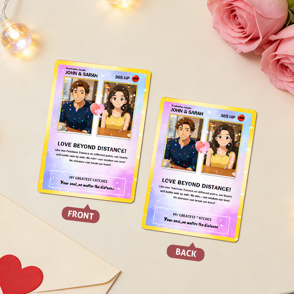 Custom Couple Card Romantic Anniversary Gift for Couple Unique Collectible Keepsake Couple Photo Puzzle Style Card - MyFaceSocks