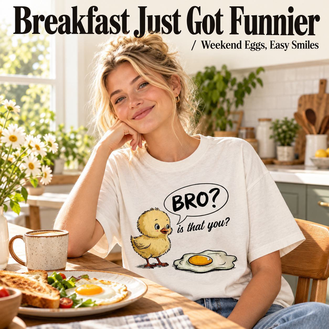 Funny Chick and Egg T-Shirt – Cute Chicken Graphic Tee, Humorous Farm Animal Shirt, Casual Gift for Chicken Lovers, Men and Women - MyFaceSocks