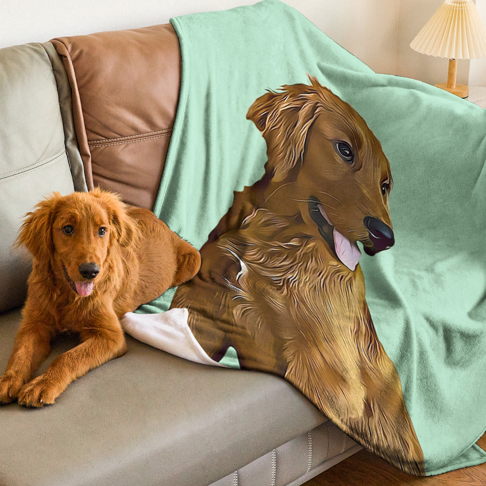 Printed in USA Pet Memorial Gifts Custom Photo Blanket Personalized Pet Blanket Pets Art Portrait