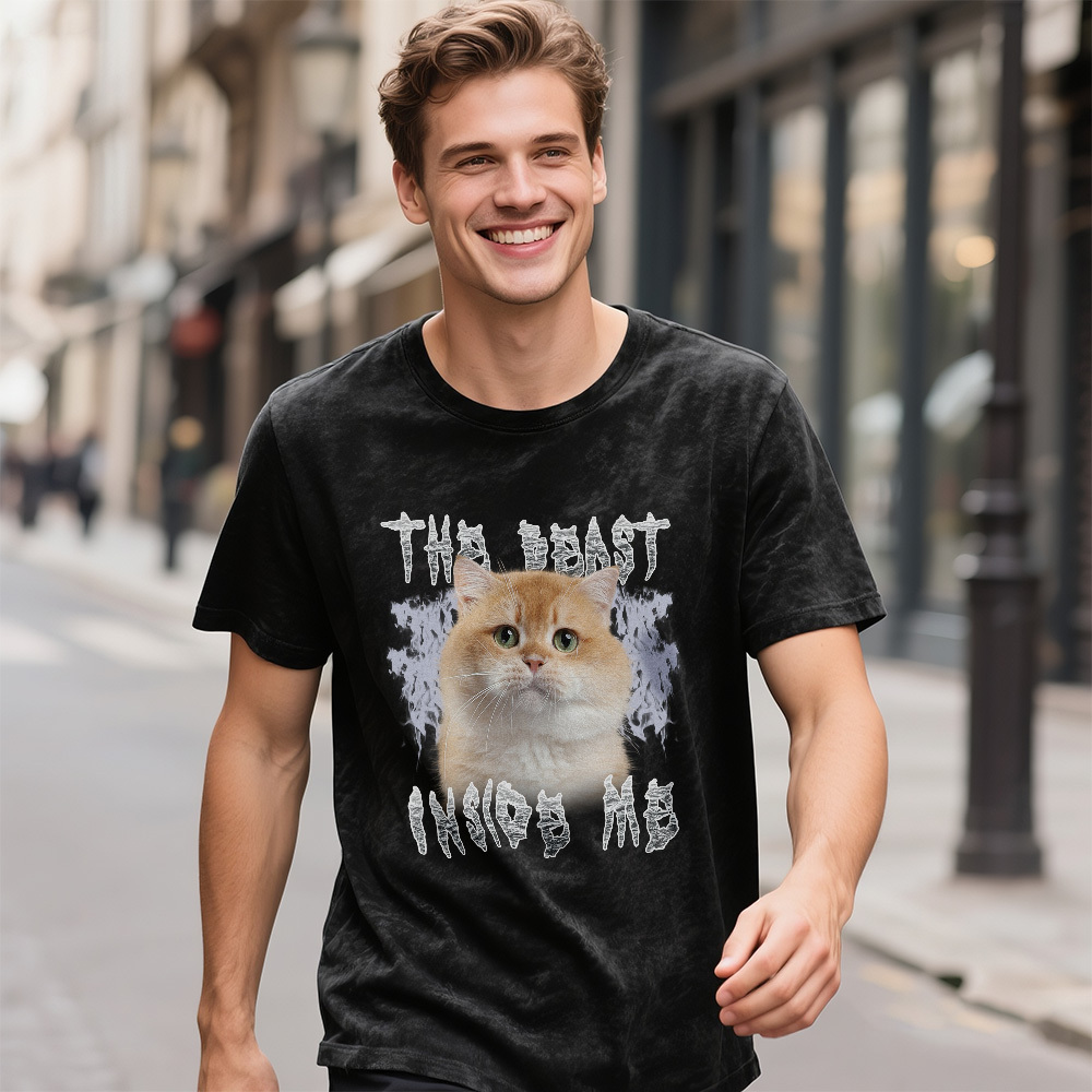 Custom Photo Vintage Certified Freak Funny Cat Meme T-Shirt Vintage Kitty Graphic Tee Retro Washed Cat Lover Shirt Funny Pet Humor Gift Unisex 90s Cat Top - MyFaceSocks
