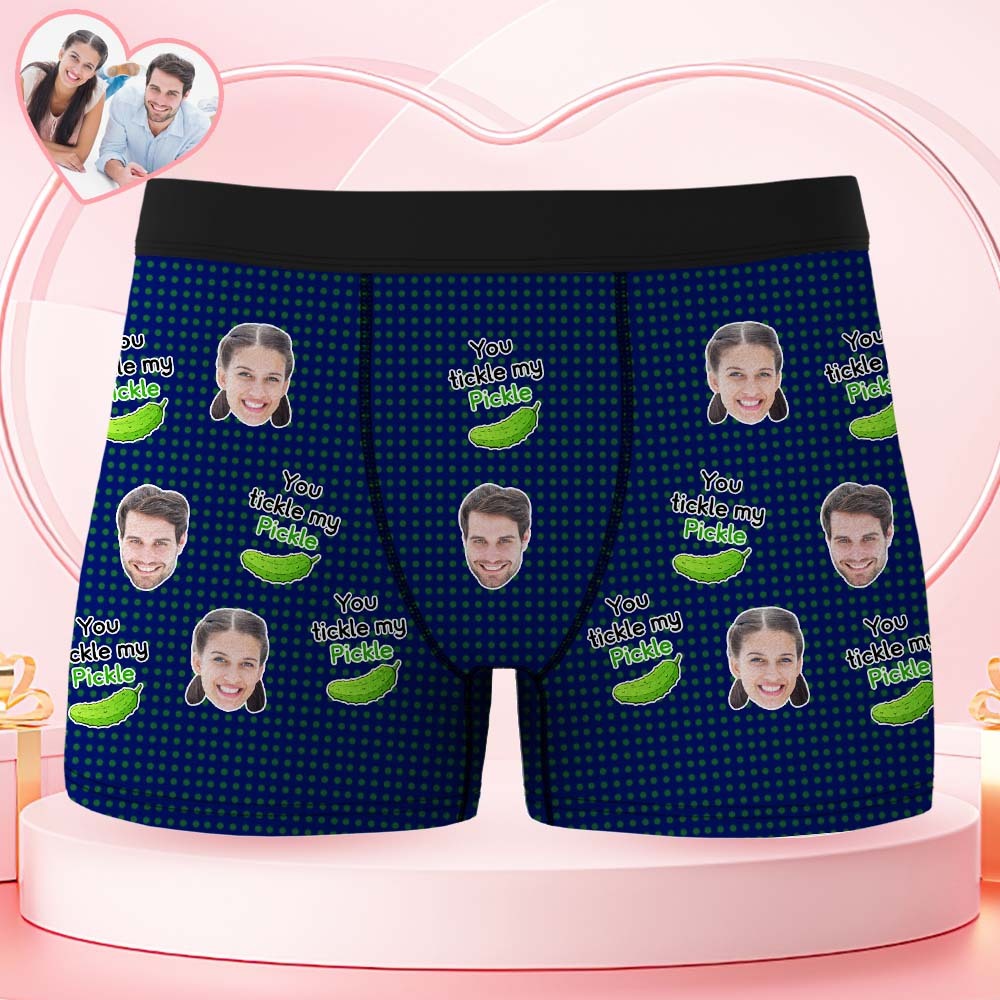 Custom Face Boxer Shorts Men's Face Underwear Funny Lovers Boxer Valentine's Gift - MyFaceSocks