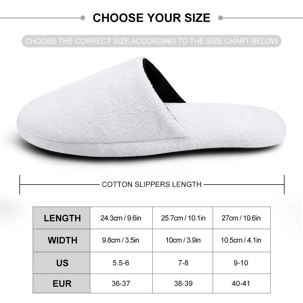 Custom Face And Text Women's and Men's Cotton Slippers Personalized Casual House Shoes Indoor Outdoor Bedroom Slippers Christmas Gift For Pet Lovers - MyFaceSocks