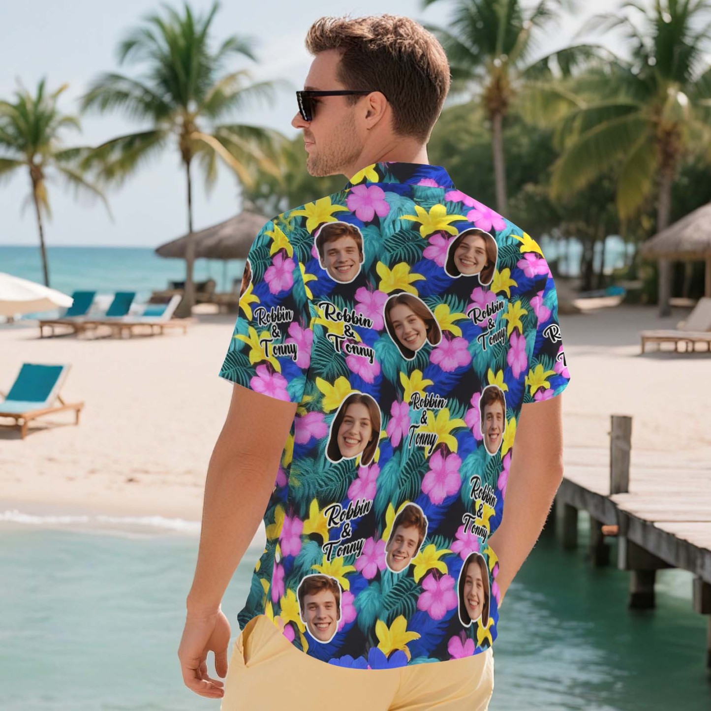 Custom Men Hawaiian Shirts Two Face Shirt Aloha Lush Tropical Foliage Hawaiian Shirt Gift for Summer Vibe Holiday - MyFaceSocks