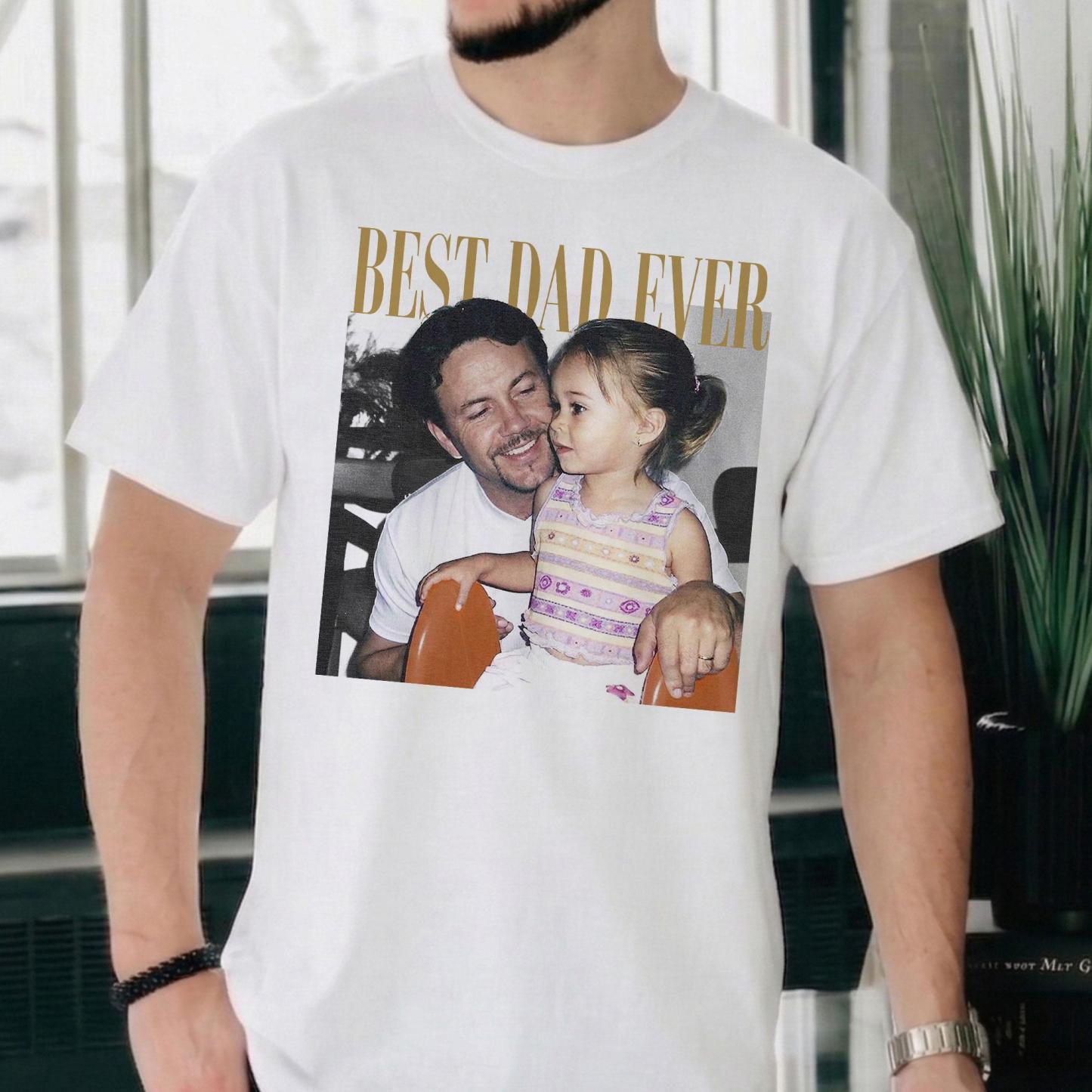Personalised Photo Dad Comfort Colors Shirt, Daddy Picture TShirt, Grandpa Gift, Custom Portrait Papa Tee Family Gift