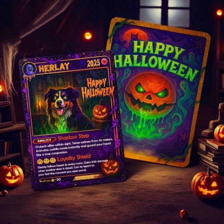 Custom Halloween Poké Card – Custom Poke Halloween Card, Spooky Halloween Day Pokemon Card Gift - MyFaceSocks