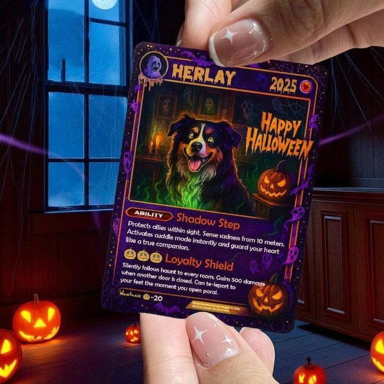 Custom Halloween Poké Card – Custom Poke Halloween Card, Spooky Halloween Day Pokemon Card Gift - MyFaceSocks