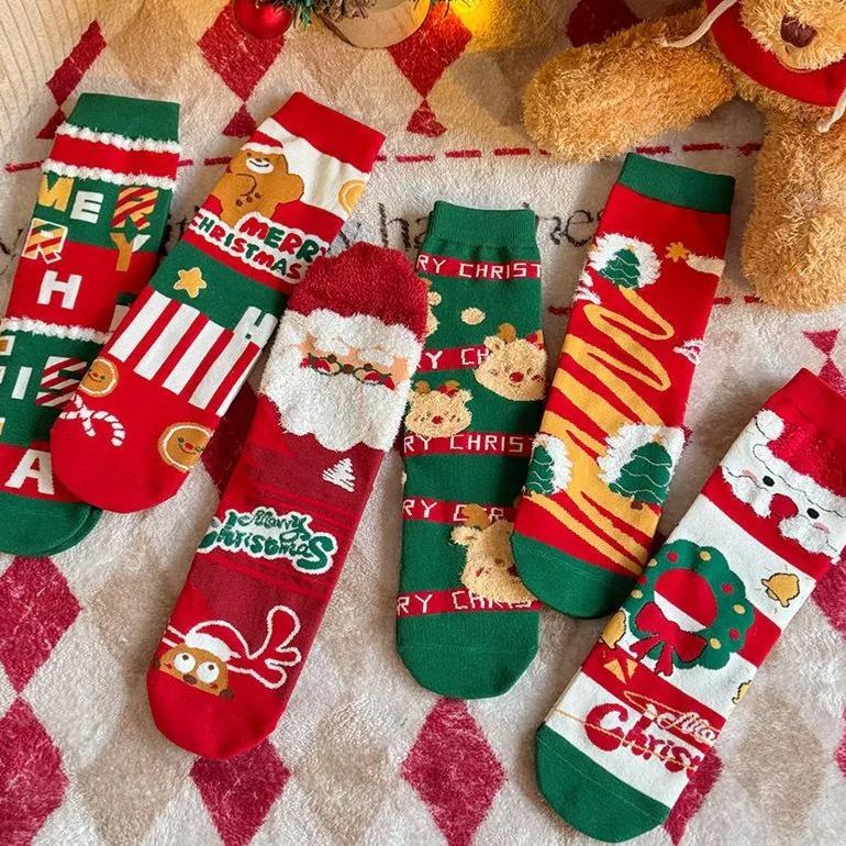 Christmas Blind Box Socks Cute Cartoon Mid-Calf Socks Holiday Gift Stocking Stuffer - MyFaceSocks