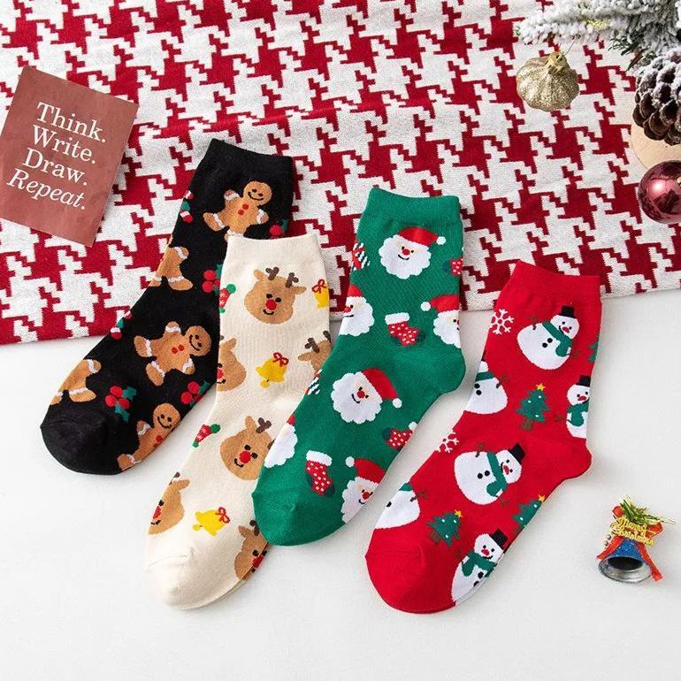 Christmas Blind Box Socks Cute Cartoon Mid-Calf Socks Holiday Gift Stocking Stuffer - MyFaceSocks