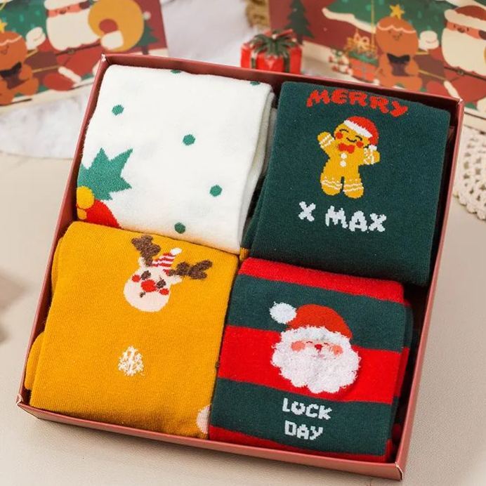 Christmas Blind Box Socks Cute Cartoon Mid-Calf Socks Holiday Gift Stocking Stuffer - MyFaceSocks