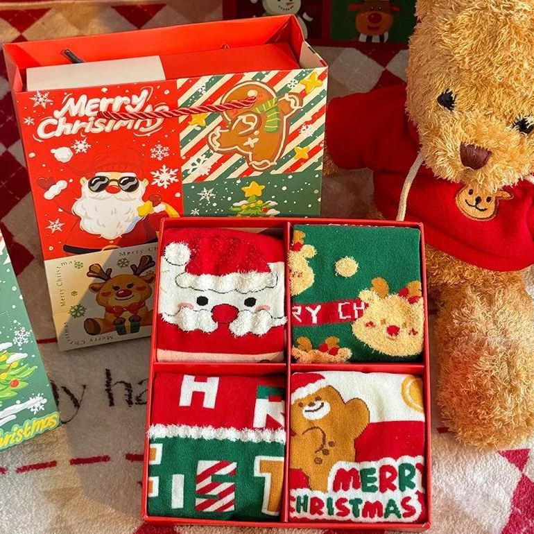 Christmas Blind Box Socks Cute Cartoon Mid-Calf Socks Holiday Gift Stocking Stuffer - MyFaceSocks