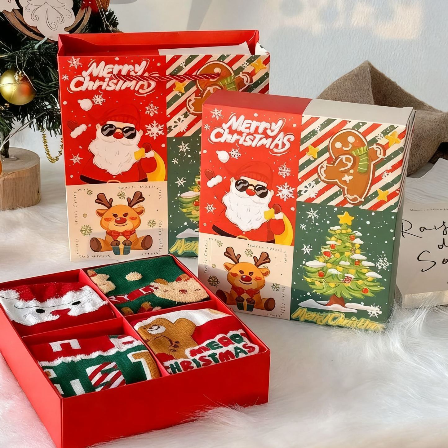 Christmas Blind Box Socks Cute Cartoon Mid-Calf Socks Holiday Gift Stocking Stuffer - MyFaceSocks