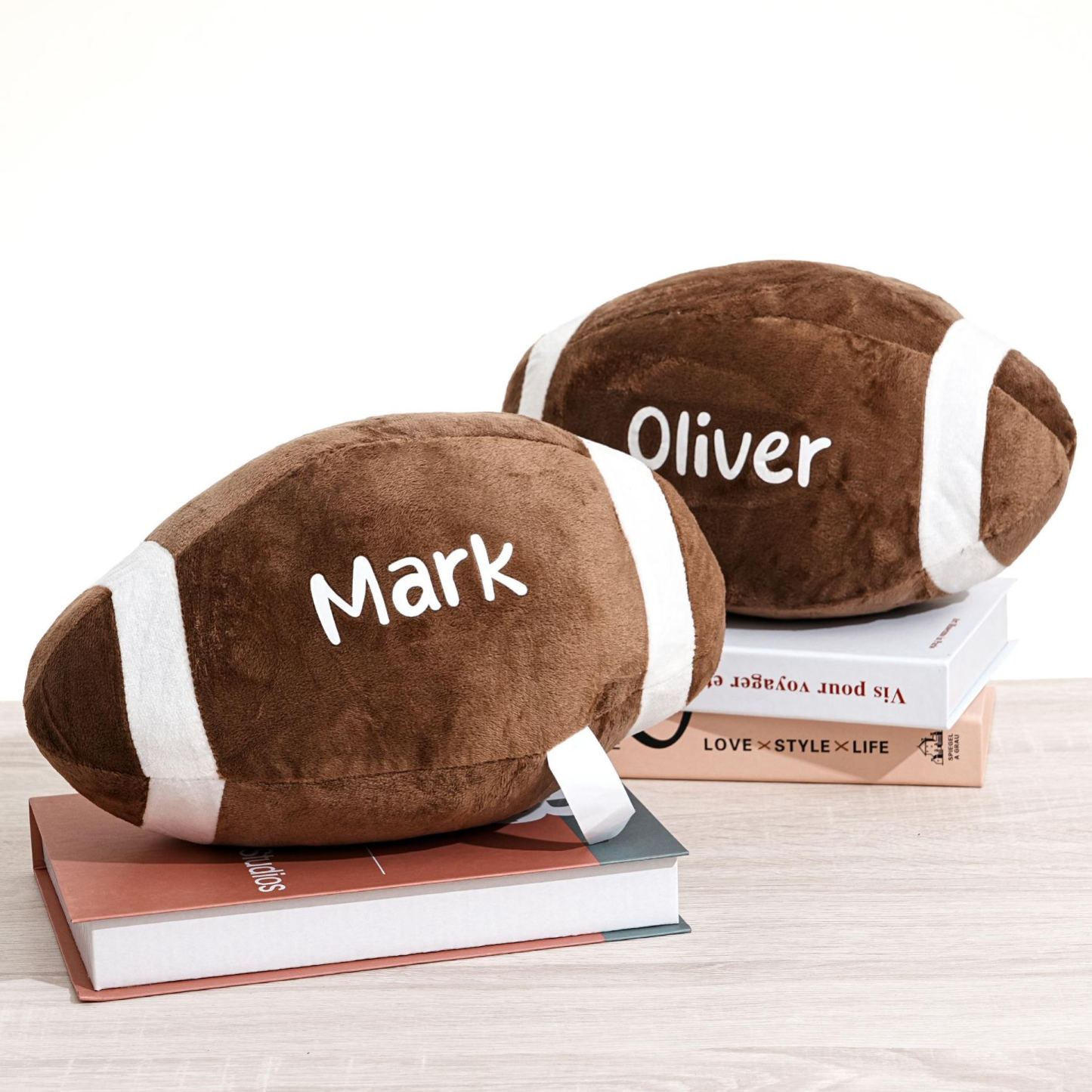 Personalized Stuffed Plush Football with Name, Party Decor, Name Football Pillow, Sports Pillow, Cute Birthday Plush Gift, Gift for Boy Girl