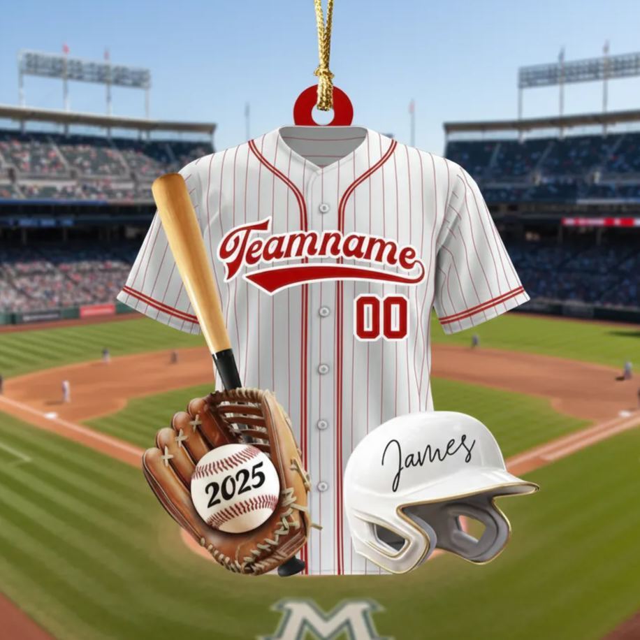 Personalized Baseball Player  Ornament, Sport Ornament, Baseball Fan Gift, Baseball Team Gift, Team Gift