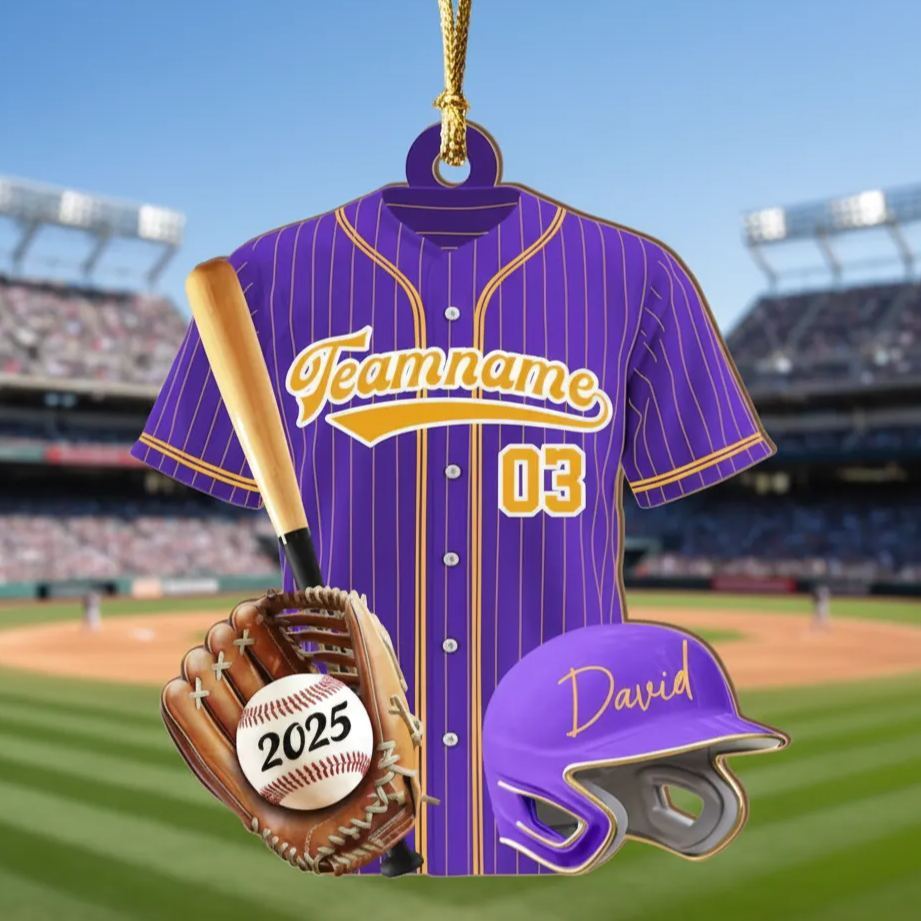 Personalized Baseball Player  Ornament, Sport Ornament, Baseball Fan Gift, Baseball Team Gift, Team Gift
