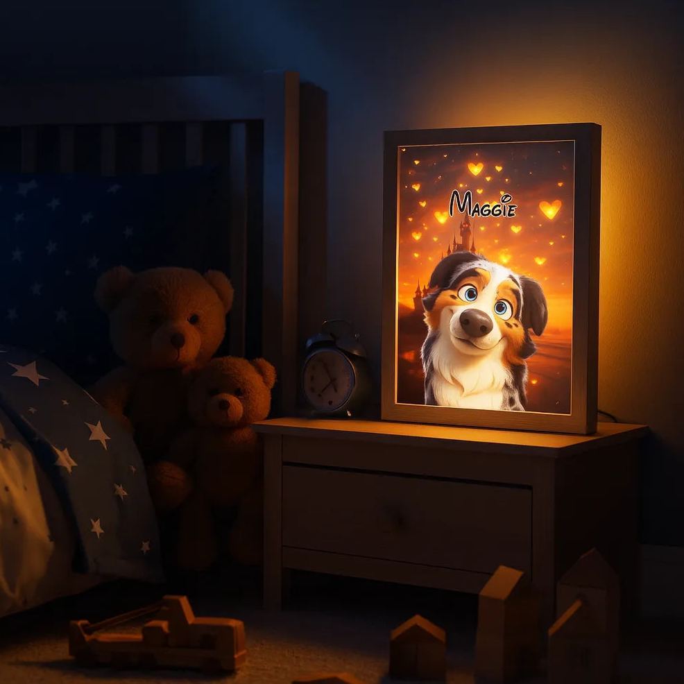 Magical Pet Portrait LED Night Light Custom Photo Pet LED Night Light Gift For Pet Lover - MyFaceSocks