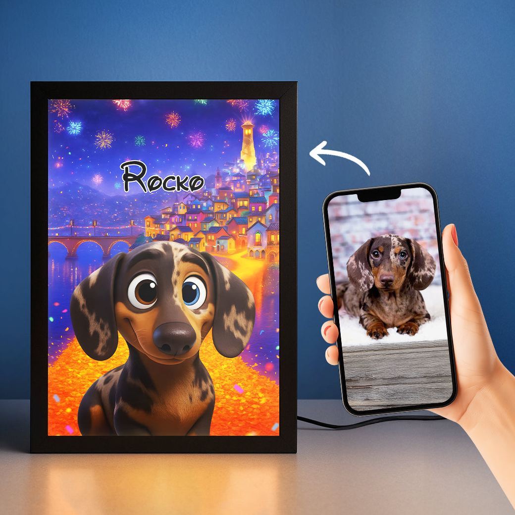 Magical Pet Portrait LED Night Light Custom Photo Pet LED Night Light Gift For Pet Lover - MyFaceSocks