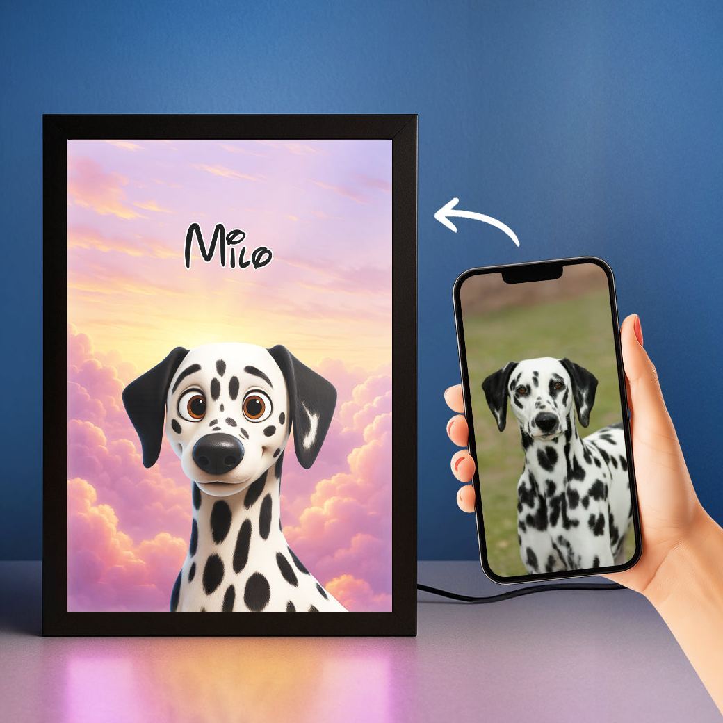 Magical Pet Portrait LED Night Light Custom Photo Pet LED Night Light Gift For Pet Lover - MyFaceSocks