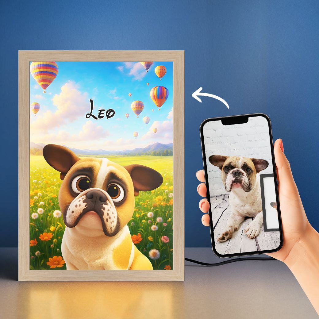 Magical Pet Portrait LED Night Light Custom Photo Pet LED Night Light Gift For Pet Lover - MyFaceSocks