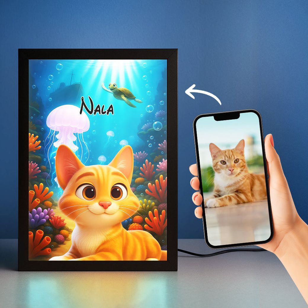Magical Pet Portrait LED Night Light Custom Photo Pet LED Night Light Gift For Pet Lover - MyFaceSocks