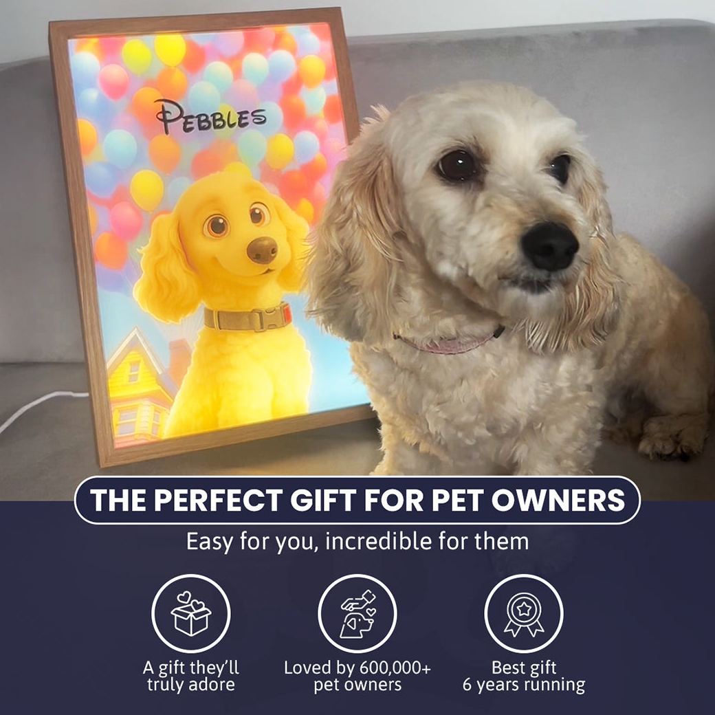 Magical Pet Portrait LED Night Light Custom Photo Pet LED Night Light Gift For Pet Lover - MyFaceSocks