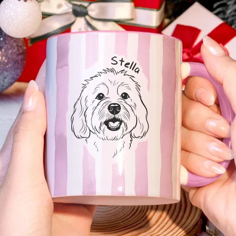 Custom Pet Portrait Mug, Personalized Dog Mug, Custom Cat Mug, Pet Memorial Gift, Dog Mom Gift, Custom Photo Mug