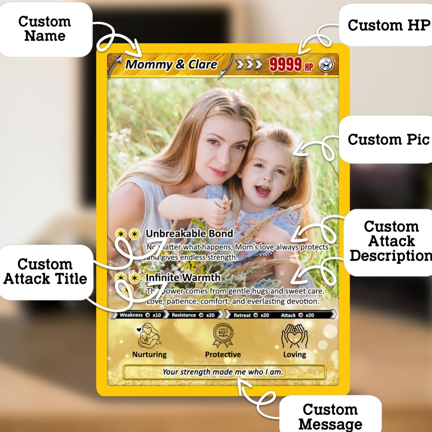 Mother's Day Custom Card Mommy Card Anime-Inspired Personalized Card for Mom - MyFaceSocks