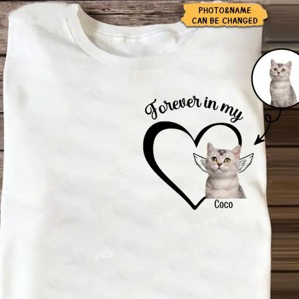 Custom Photo Forever And Always In My Heart - Memorial Personalized Unisex T-Shirt