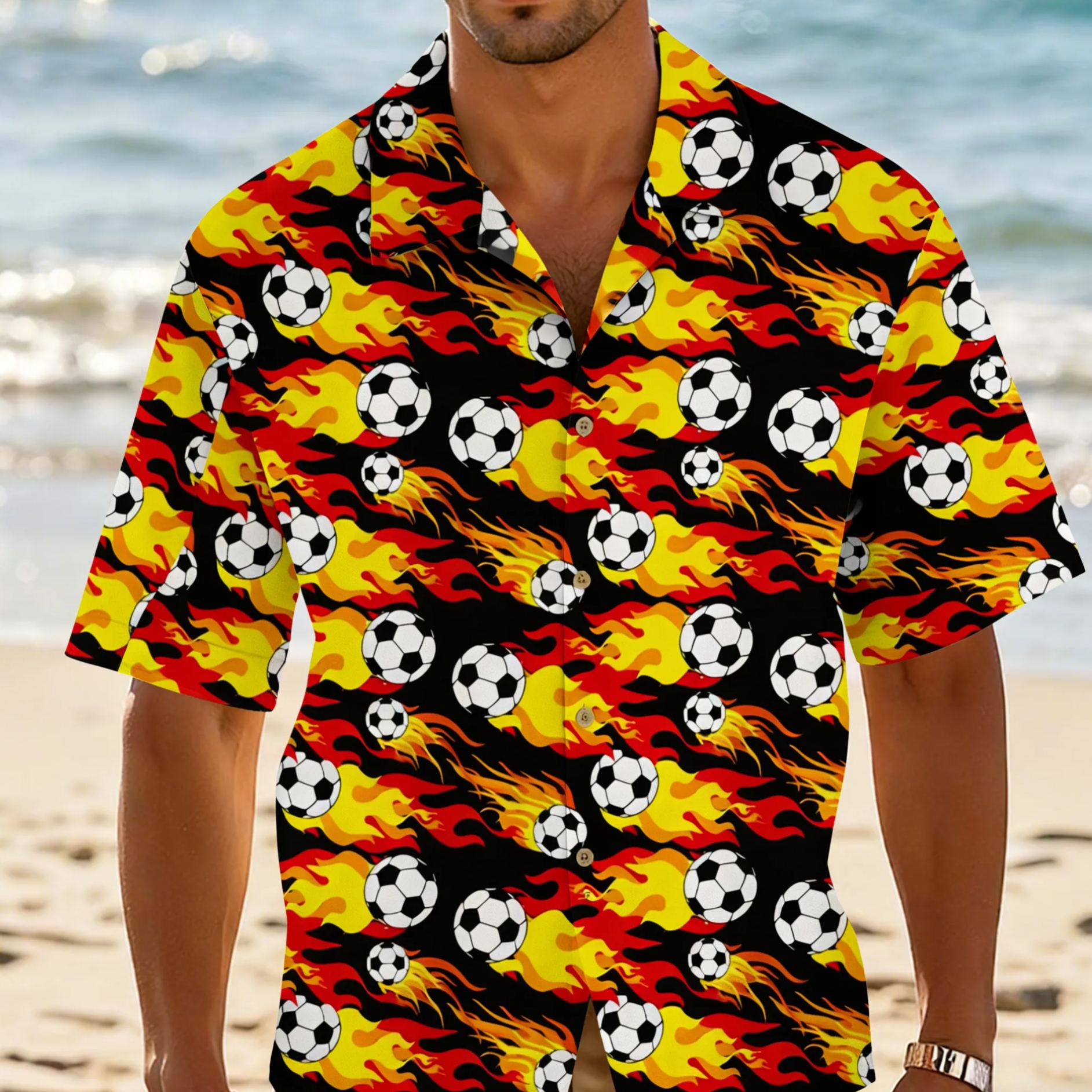 Custom Face Hawaiian Shirt World Cup Football Aloha Shirt Fans Gift