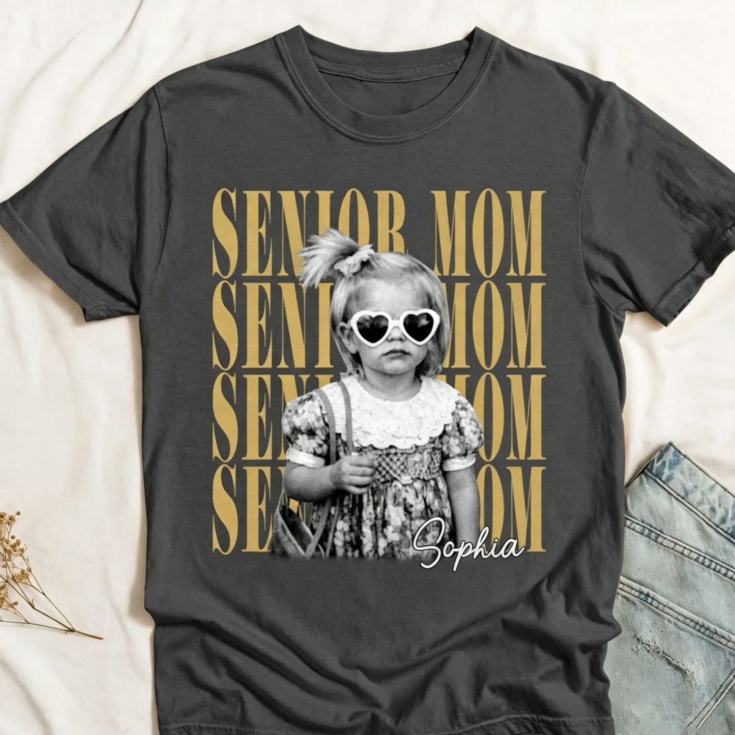 Custom Vintage Photo And Year Senior - Personalized Shirt Mothers Day Gift Cool Shirt