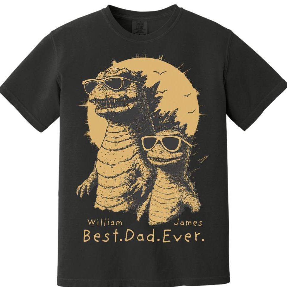 Personalized Best Dad Ever Dadzilla T-Shirt Father Day Gifts for Dad Funny Papa Tshirt Cool Daddy Dinosaur Tee