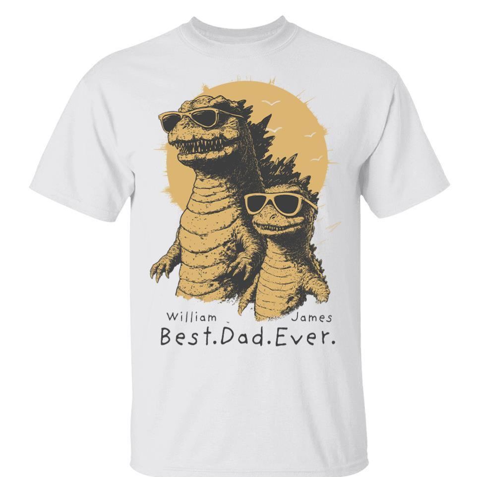 Personalized Best Dad Ever Dadzilla T-Shirt Father Day Gifts for Dad Funny Papa Tshirt Cool Daddy Dinosaur Tee