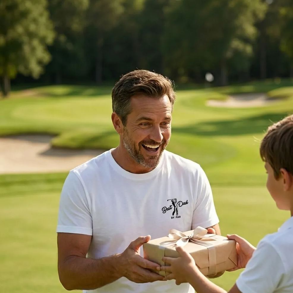 Par "Best Dad" Embroidered T-Shirt, Dad Golf T-Shirt, Comfortable Color, Father'S Day Gift, Embroidered Golf T-Shirt - MyFaceSocks