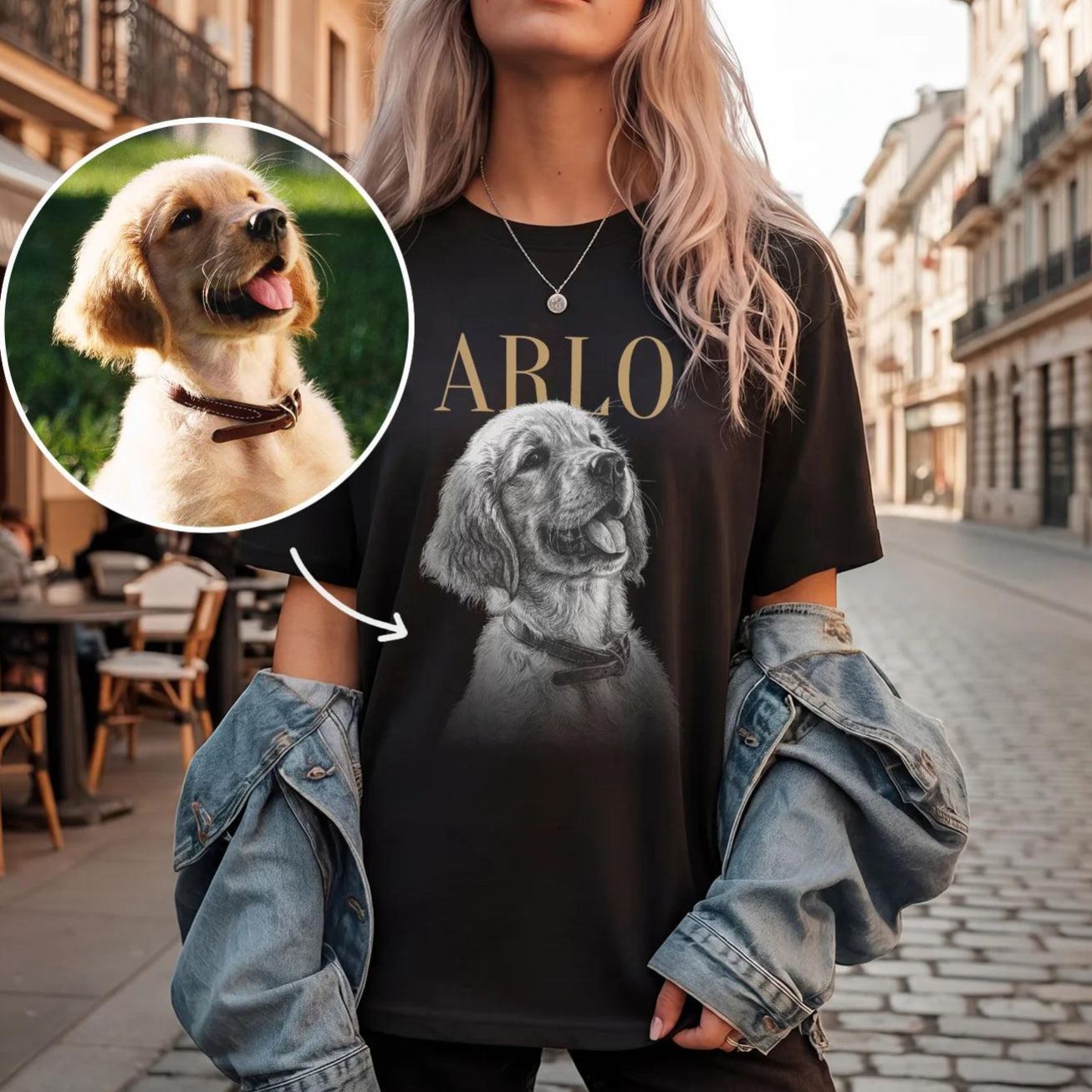 Personalized Pet Photo T-Shirt Custom Dog or Cat Portrait Shirt, Unique Gift for Pet Lovers