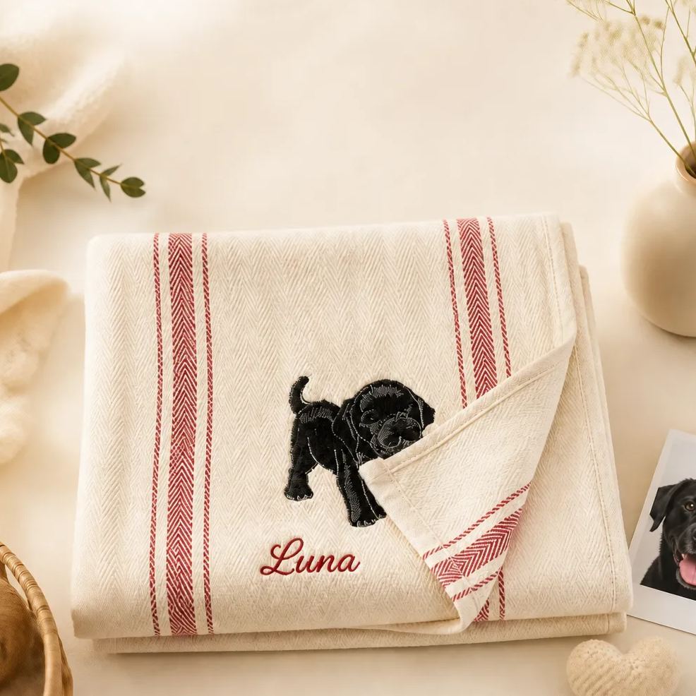 Custom Puppy Hand Towel – Personalized Dog Face Towel, Cute Pet-Themed Bathroom & Kitchen Towel, Gift for Dog Lovers