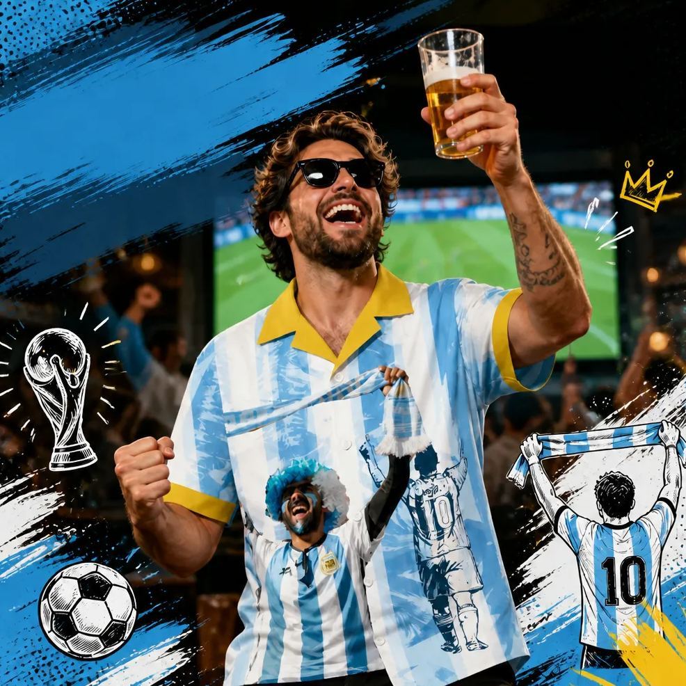 Global Soccer Fan Hawaiian Shirt Retro Football Jersey Aloha Beach Shirt for Men – Summer Vacation Sports Style