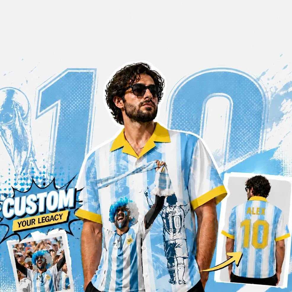 Global Soccer Fan Hawaiian Shirt Retro Football Jersey Aloha Beach Shirt for Men – Summer Vacation Sports Style