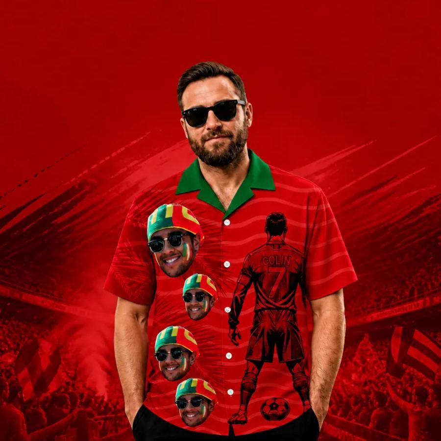 Global Soccer Fan Hawaiian Shirt Retro Football Jersey Aloha Beach Shirt for Men – Summer Vacation Sports Style