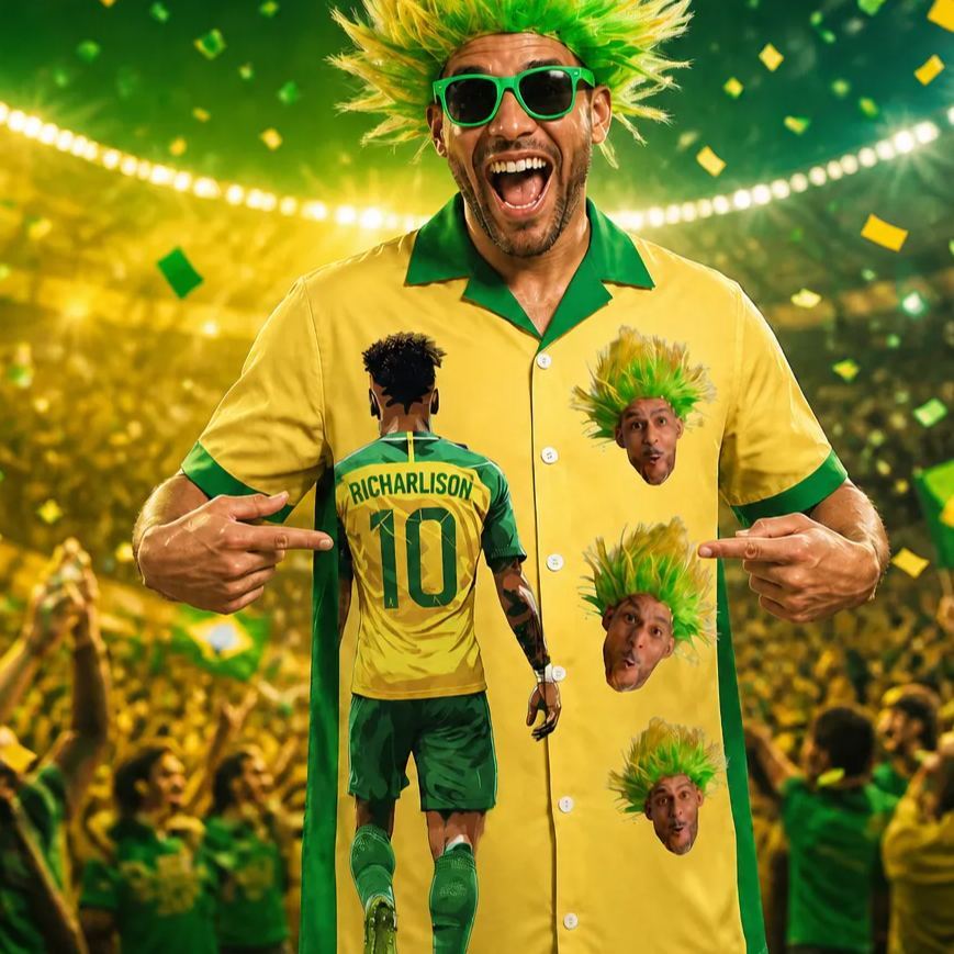 Global Soccer Fan Hawaiian Shirt Retro Football Jersey Aloha Beach Shirt for Men – Summer Vacation Sports Style