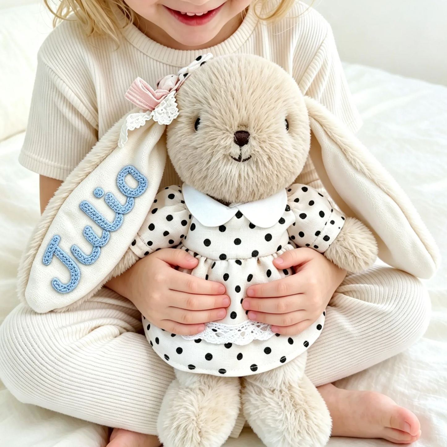 Personalized Bunny Plush, Custom Rabbit Toy for Baby, Nursery Stuffed Animal, Baby Shower Gift - MyFaceSocks