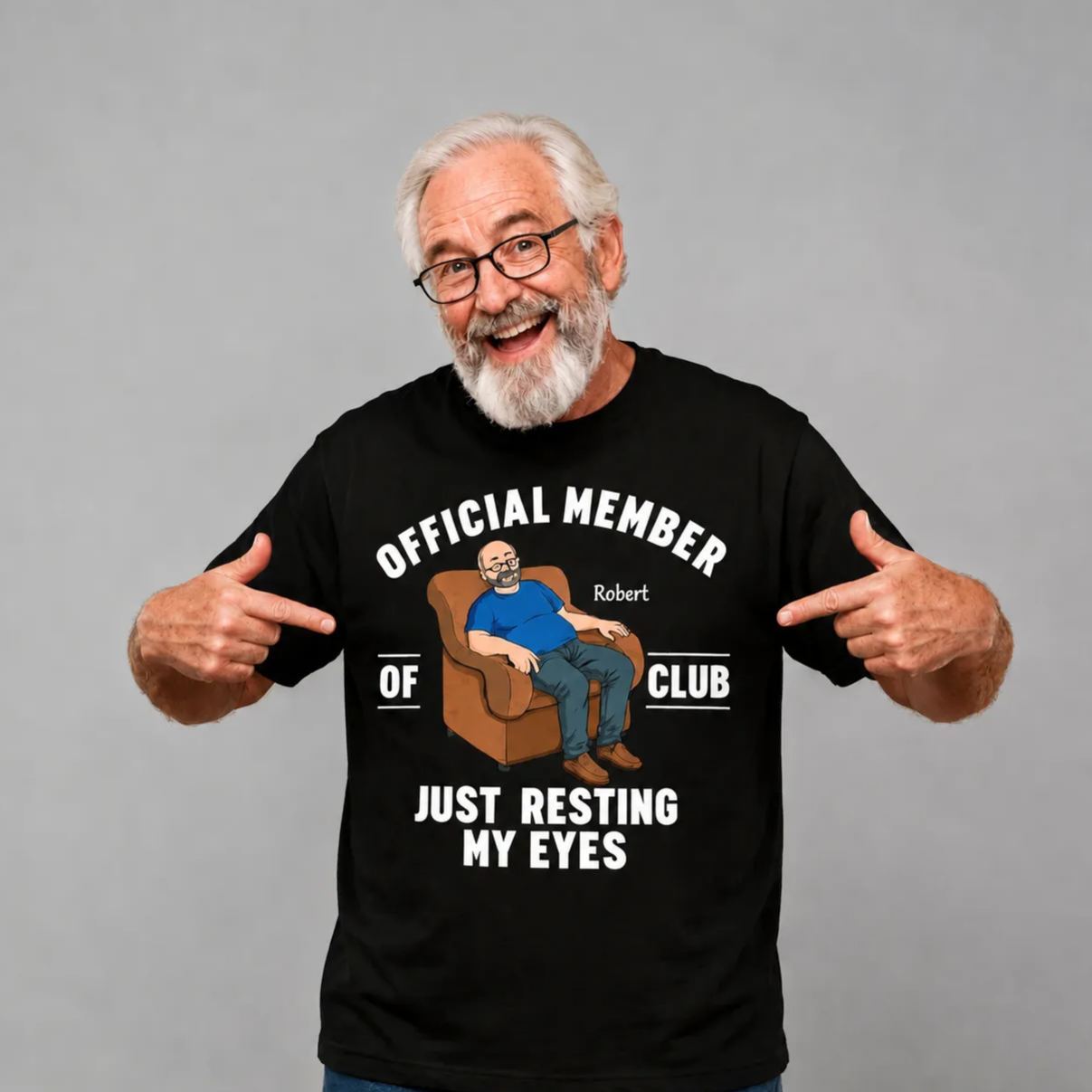 Father's Day Gifts, I'm Just Resting My Eyes Personalized Text T-Shirt Dad Gift