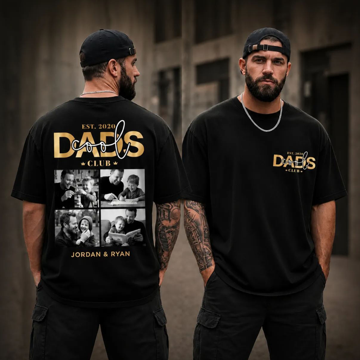 Personalized Cool Dad Photo Shirt, Dad Gift Custom, Father's Day T-Shirt with Kids Name, Cool Dad Club Photo Shirt