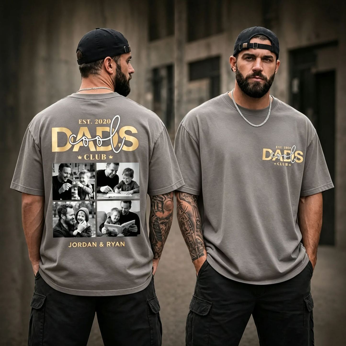 Personalized Cool Dad Photo Shirt, Dad Gift Custom, Father's Day T-Shirt with Kids Name, Cool Dad Club Photo Shirt