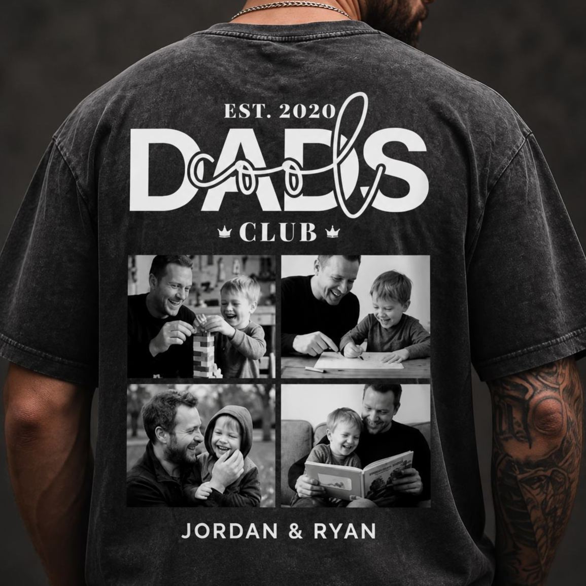 Personalized Cool Dad Photo Shirt, Dad Gift Custom, Father's Day T-Shirt with Kids Name, Cool Dad Club Photo Shirt