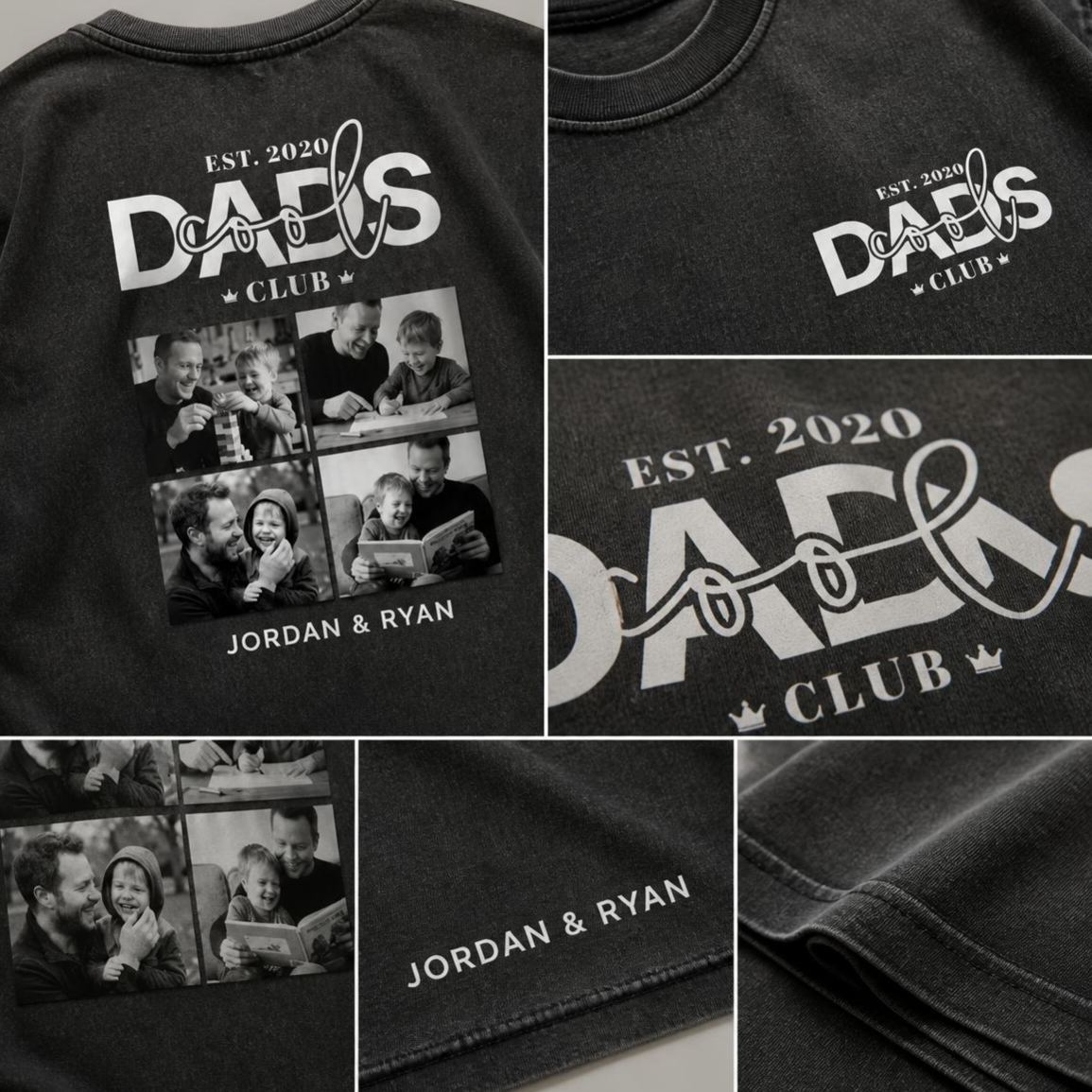 Personalized Cool Dad Photo Shirt, Dad Gift Custom, Father's Day T-Shirt with Kids Name, Cool Dad Club Photo Shirt