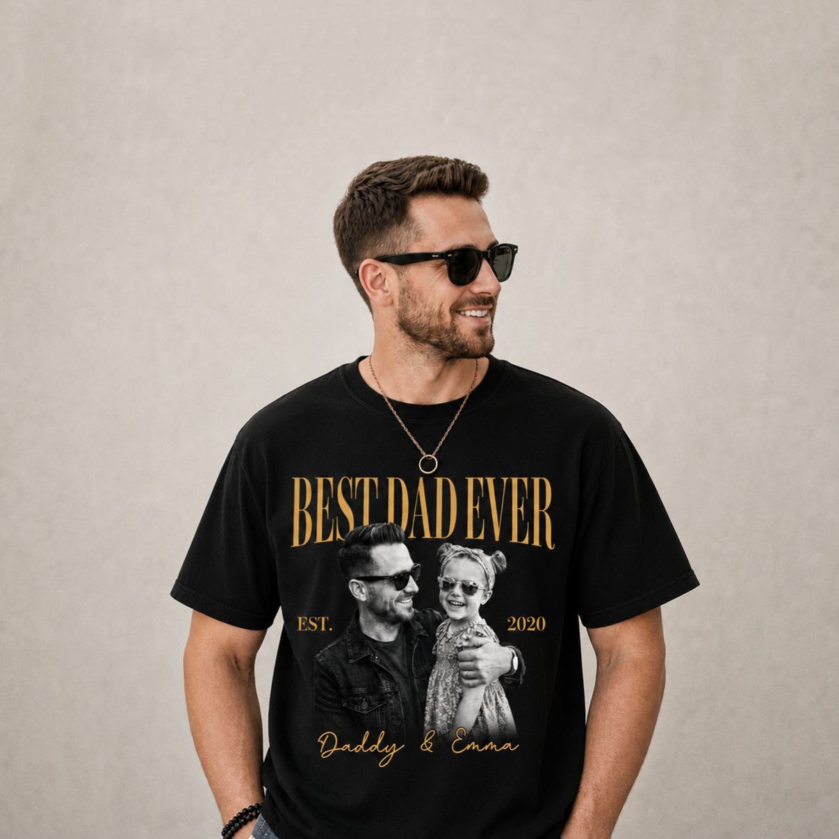 Personalized Dad Vintage Photo Shirt, Custom Fathers Day Shirt With Kids Photo, Best Dad Ever Shirt, New Dad Gift, Fathers Day Gift for Dad