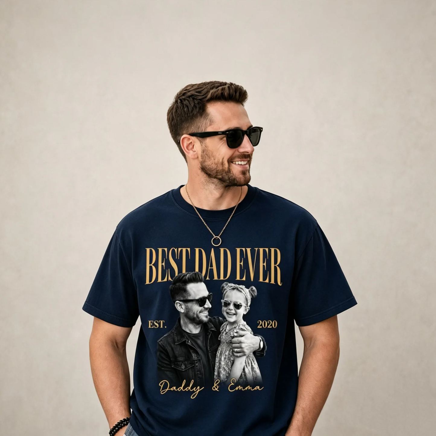 Personalized Dad Vintage Photo Shirt, Custom Fathers Day Shirt With Kids Photo, Best Dad Ever Shirt, New Dad Gift, Fathers Day Gift for Dad