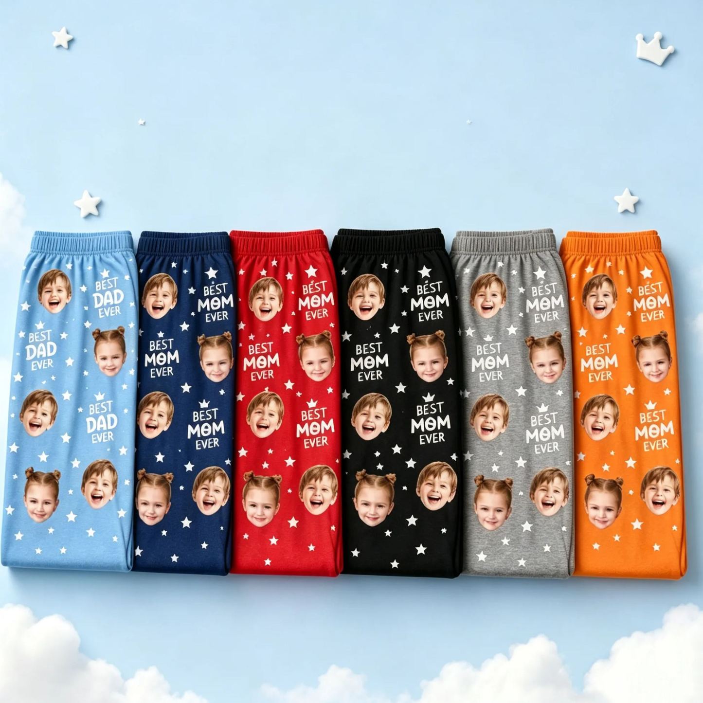 Custom Face Pajama Pants, Photo Gift for Dad Mom Grandparents, BESTDADEVER Pants Shorts