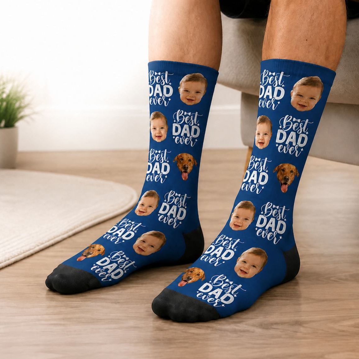 Personalized Photo Socks for Dad, Custom Face Socks, Fathers Birthday Gift
