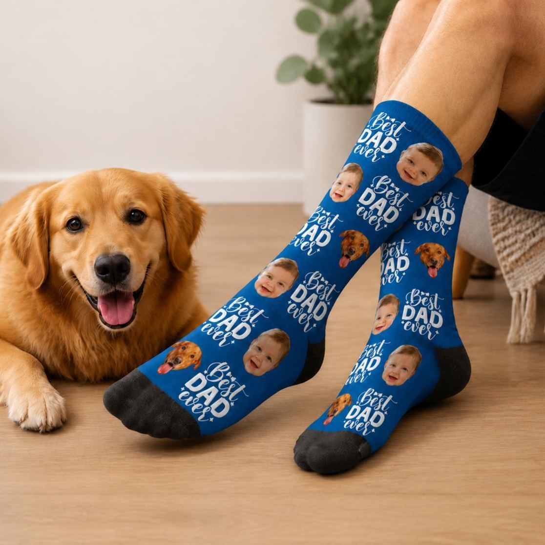 Personalized Photo Socks for Dad, Custom Face Socks, Fathers Birthday Gift