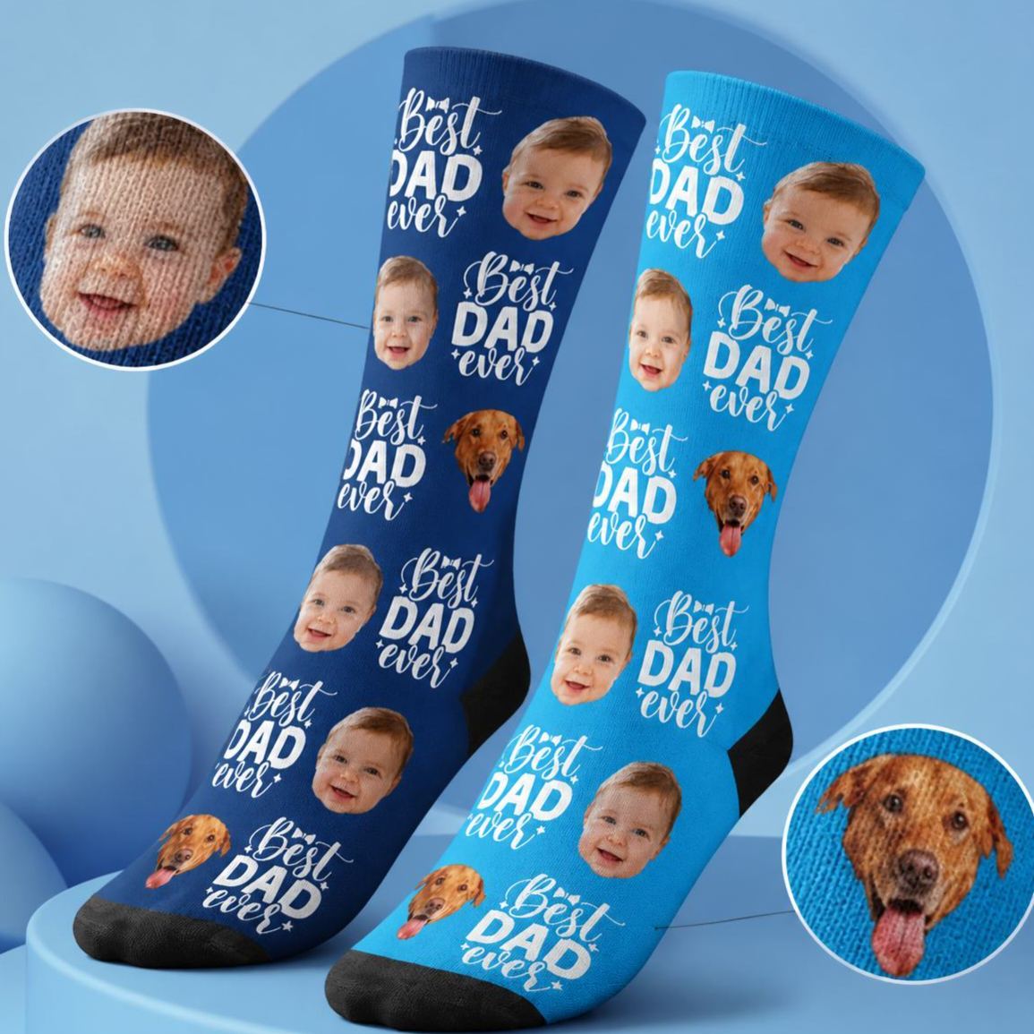 Personalized Photo Socks for Dad, Custom Face Socks, Fathers Birthday Gift